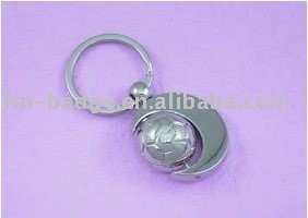 keychain promotional,keychain metal,3d customized silver moon and planet keychain