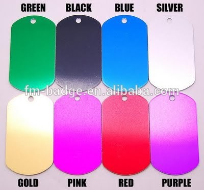 custom dog tags printing aluminium,aluminum material colorful high quality blank dog tag