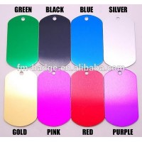 custom dog tags printing aluminium,aluminum material colorful high quality blank dog tag