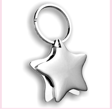 China wholesale 3Dfashion keychains, star shape keyring, promotion hot sale 2015 key holder