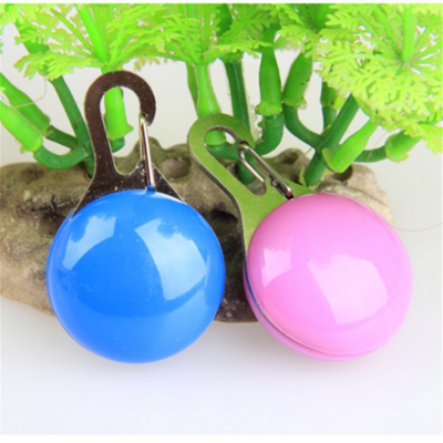 Colorful led flashing round plastic ball pet tag pendant